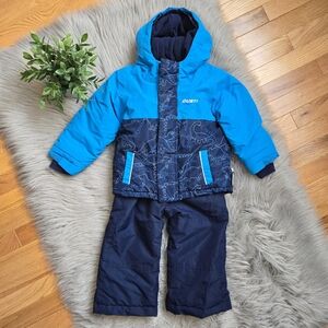 Gusti Boys Dino Print Blue Two Piece Snowsuit
